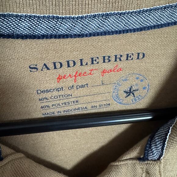 Saddlebred Perfect Polo Soft Short Sleeve Shirt US Men's L - Picture 2 of 5